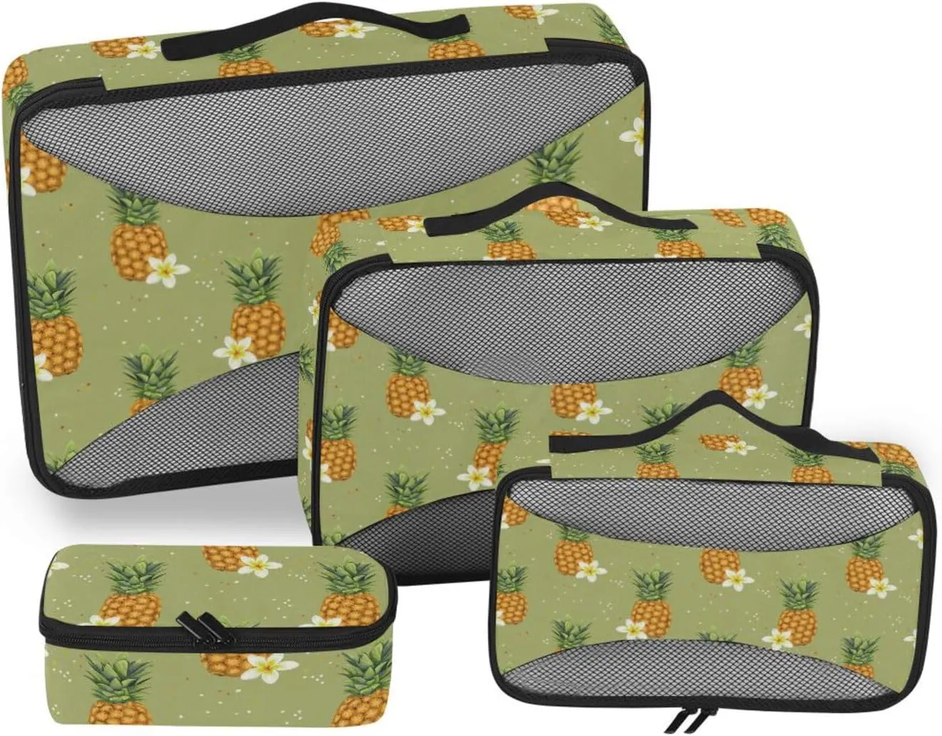 Packing Cubes Set of 4 Luggage Bags Organizers Travel Compartment Organizer Bags Packing Cubea Pineapples