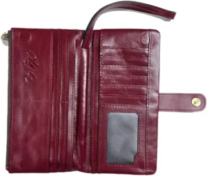 Patricia Nash Meadow Leather Wristlet, 17 Card Slots, Magnetic Snap Closure, 7.75 x 3.75 inches