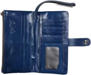 Patricia Nash Meadow Leather Wristlet, 17 Card Slots, Magnetic Snap Closure, 7.75 x 3.75 inches