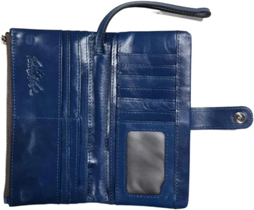 Patricia Nash Meadow Leather Wristlet, 17 Card Slots, Magnetic Snap Closure, 7.75 x 3.75 inches