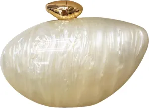 Pearl Clutch Purse Acrylic Shell Clutch Bag Bridal Purse for Women Wedding Party