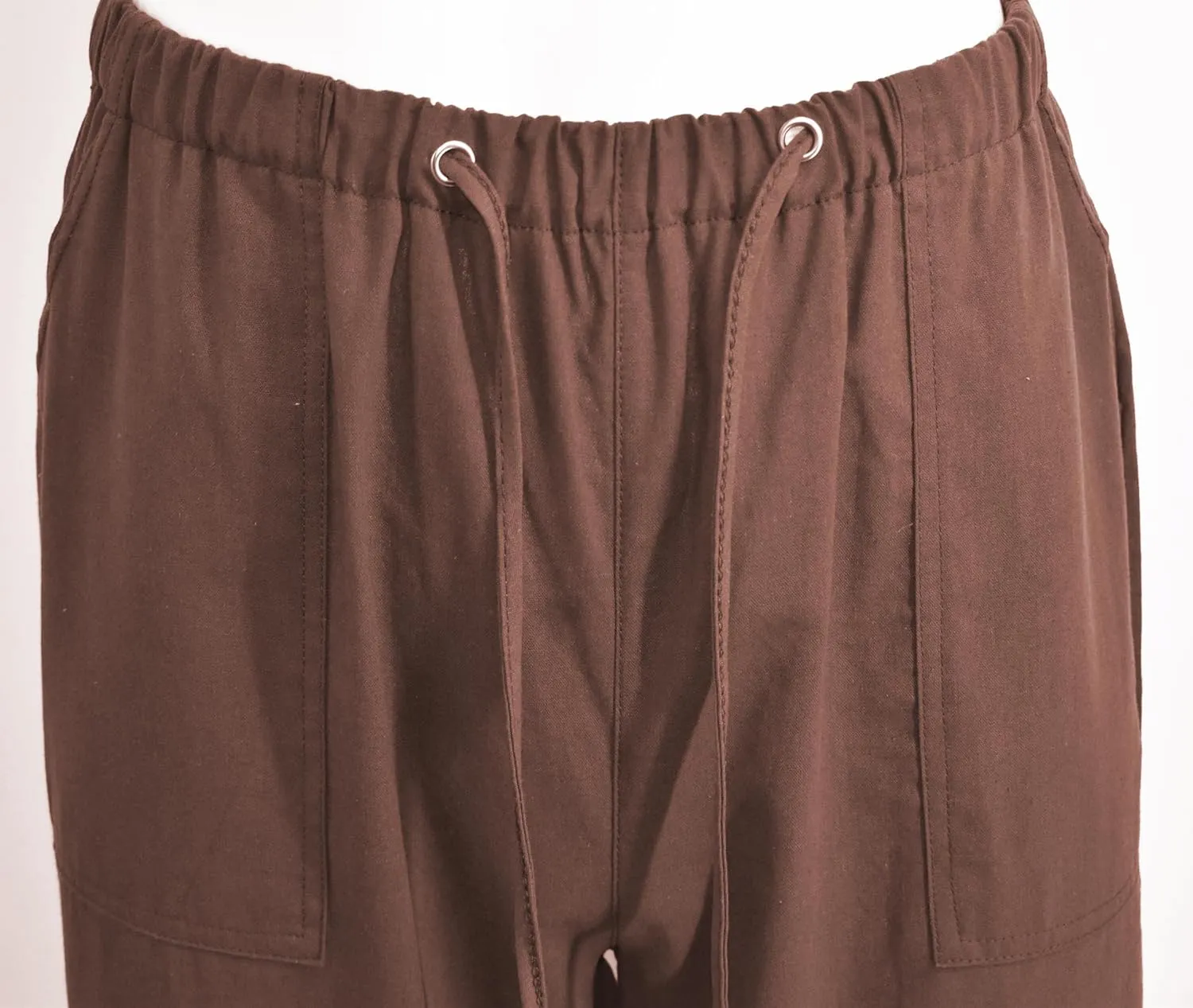 perdontoo Mens Casual Cotton Linen Pants Elastic Waist Drawstring Straight Summer Beach Pants