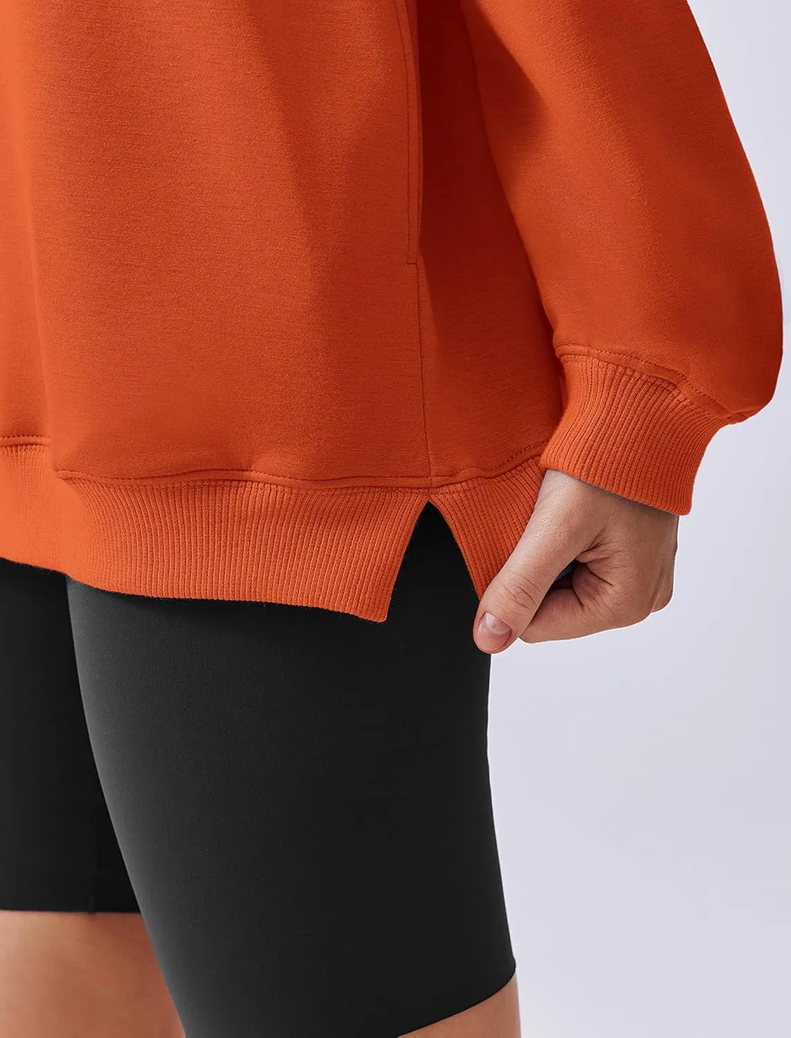 PINSPARK Sweatshirt for Women Oversized 2024 Fall Outfit Long Sleeve Y2K Pullover Top Crewneck Sweat Shirts with Side Pockets