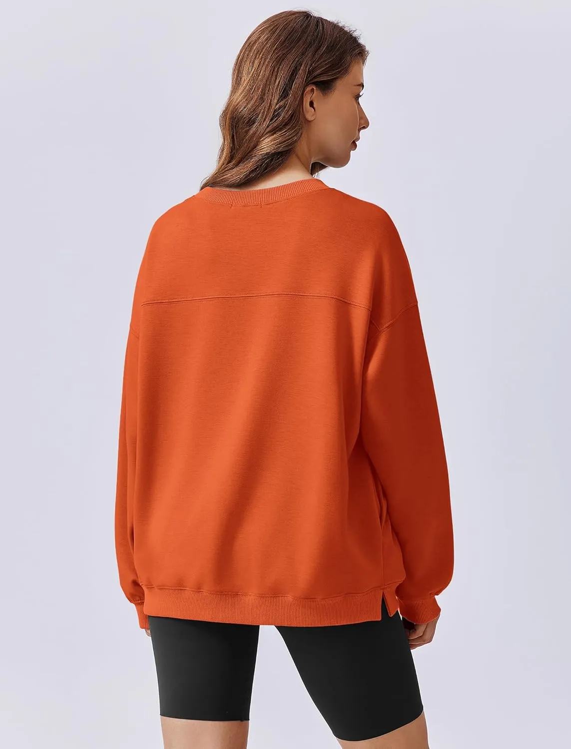 PINSPARK Sweatshirt for Women Oversized 2024 Fall Outfit Long Sleeve Y2K Pullover Top Crewneck Sweat Shirts with Side Pockets