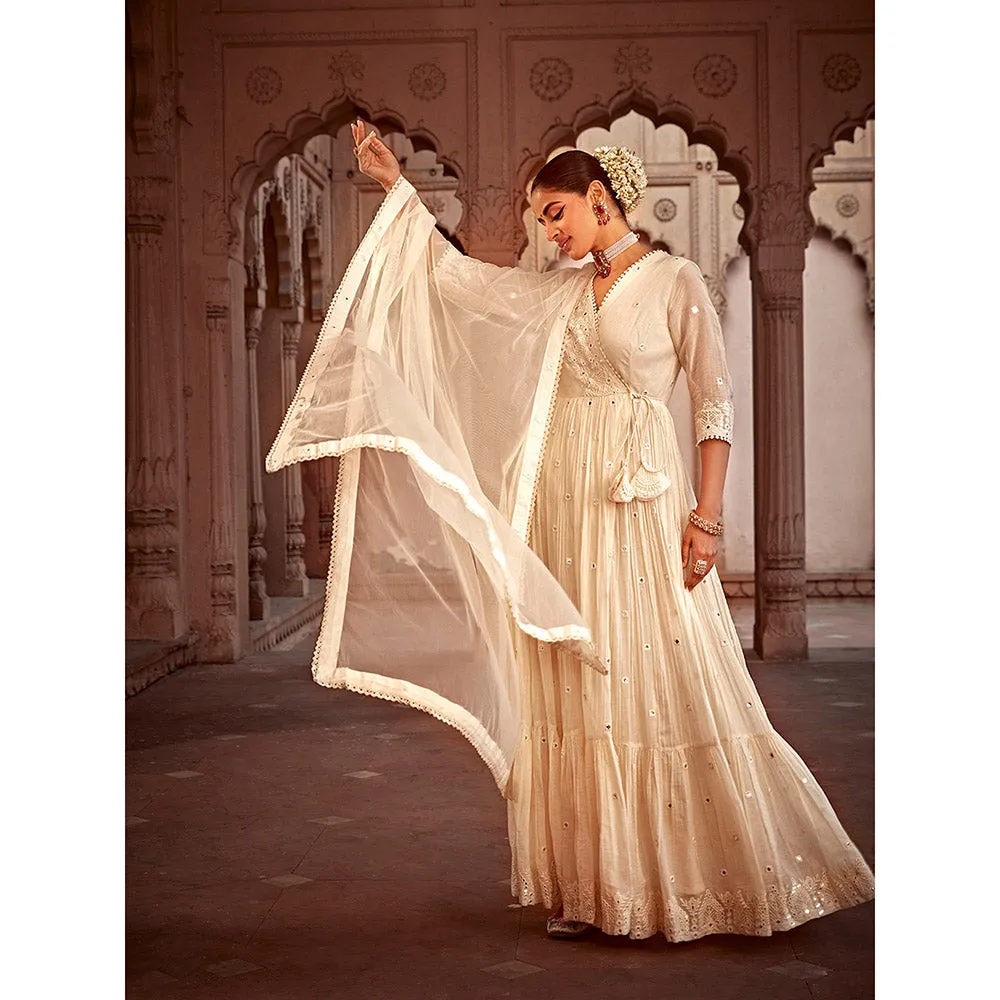 Preevin Off White Temple Angrakha (Set of 2)