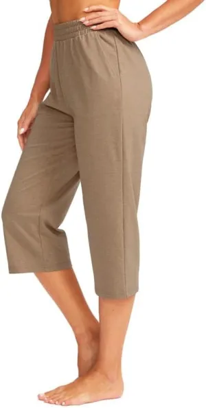 Pudolla Women's Capris Yoga Pants 18"/20" Cotton Capri Sweatpants Wide Leg Summer Casual Workout Pants with Pockets