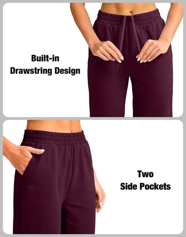 Pudolla Women's Capris Yoga Pants 18"/20" Cotton Capri Sweatpants Wide Leg Summer Casual Workout Pants with Pockets