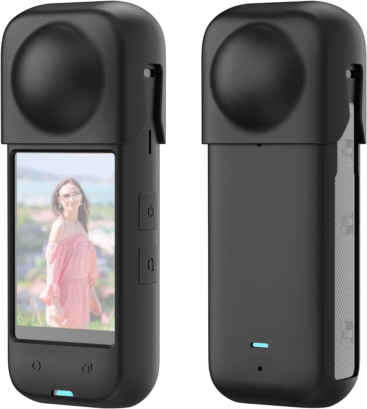 PULUZ Insta 360 X4 Protective Case Full Body Protector Dust-proof, Cover Housing Skin Sleeves, Soft Silicone Case with Lens Cap for Insta360 X4 Lens Guards Action Camera Accessories