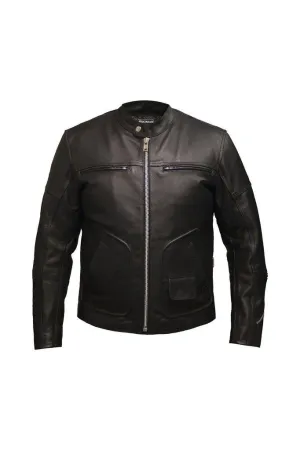Radical Mens Black Leather Motorcycle Jacket