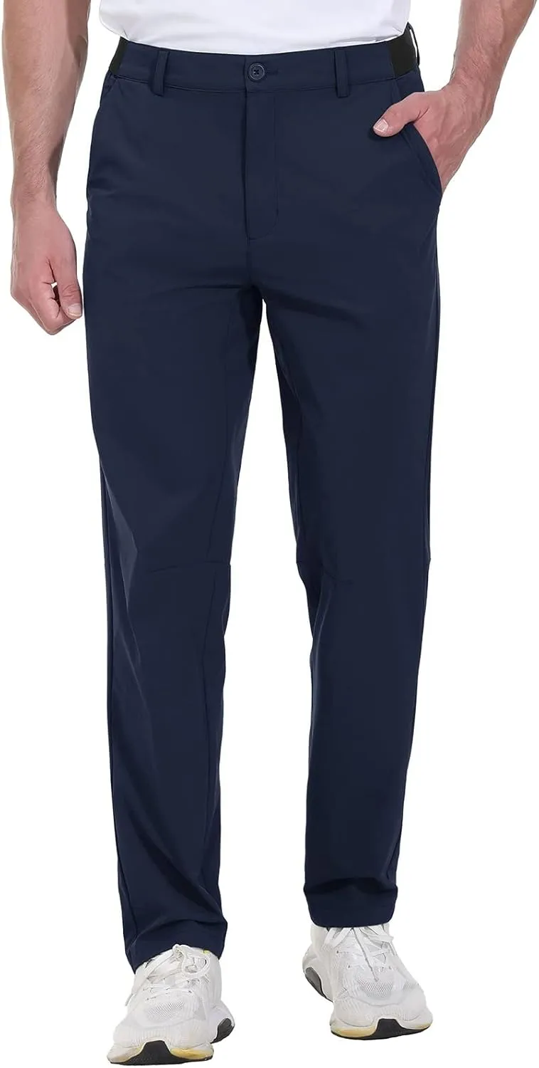 Rdruko Men's Stretch Golf Pants Quick Dry Lightweight Casual Dress Pants with Pockets