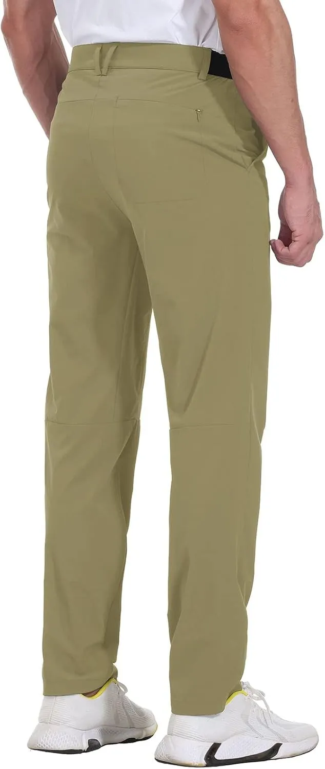 Rdruko Men's Stretch Golf Pants Quick Dry Lightweight Casual Dress Pants with Pockets