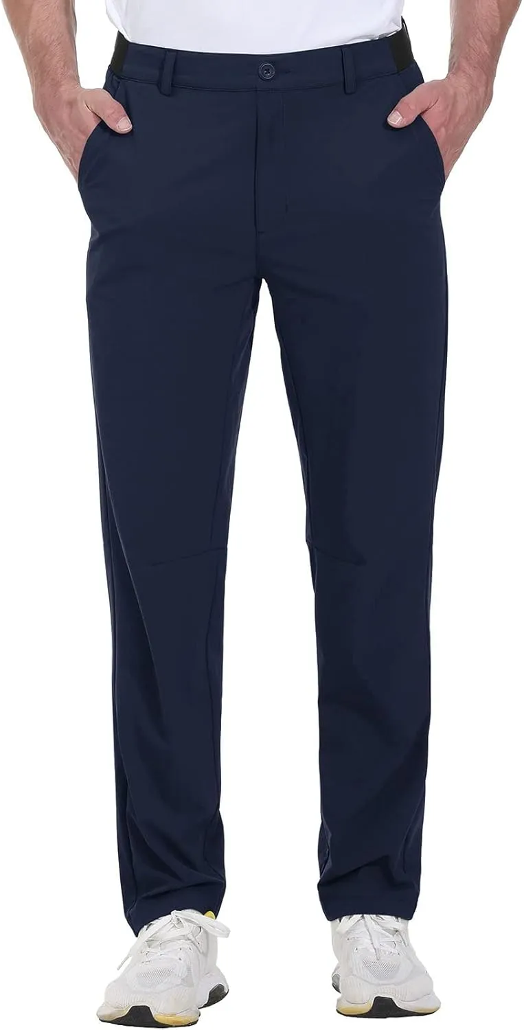 Rdruko Men's Stretch Golf Pants Quick Dry Lightweight Casual Dress Pants with Pockets