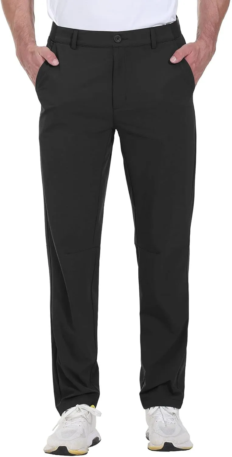 Rdruko Men's Stretch Golf Pants Quick Dry Lightweight Casual Dress Pants with Pockets