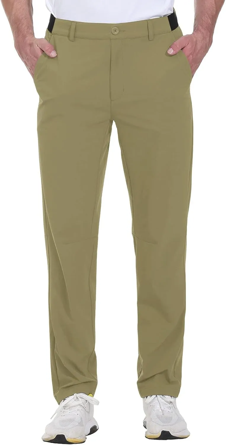 Rdruko Men's Stretch Golf Pants Quick Dry Lightweight Casual Dress Pants with Pockets