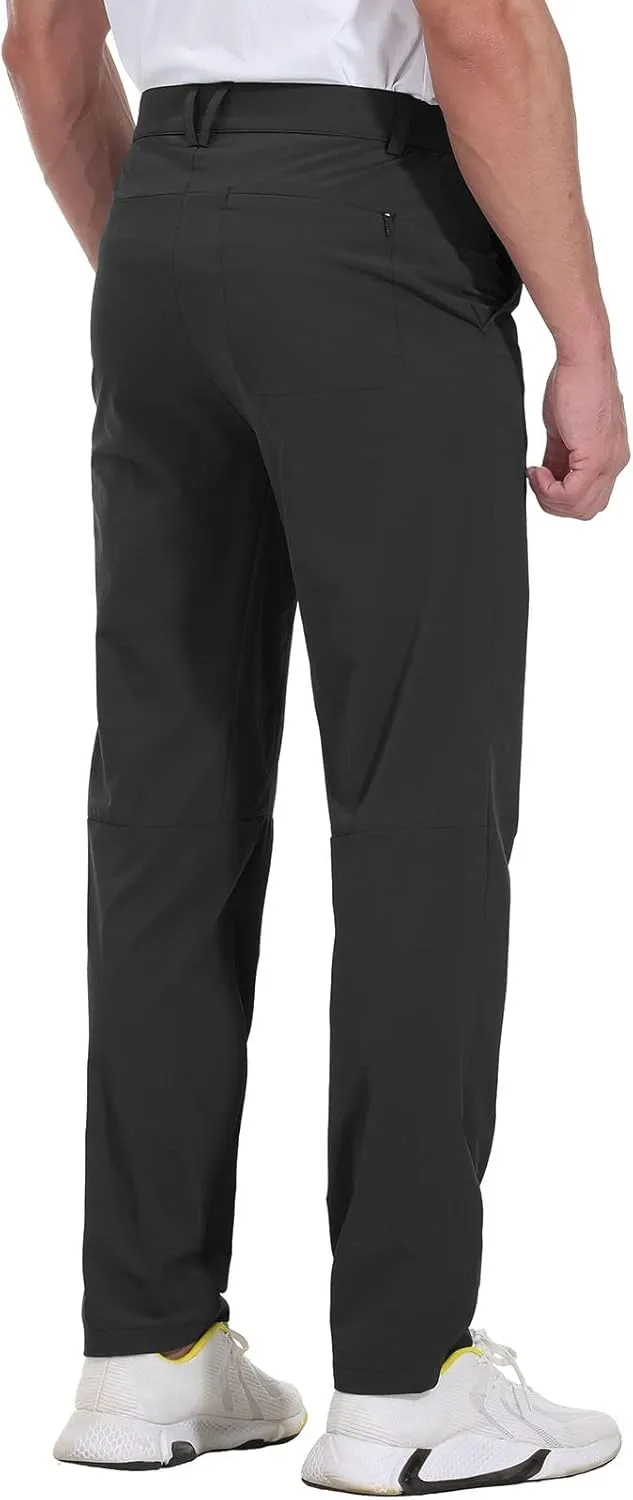 Rdruko Men's Stretch Golf Pants Quick Dry Lightweight Casual Dress Pants with Pockets