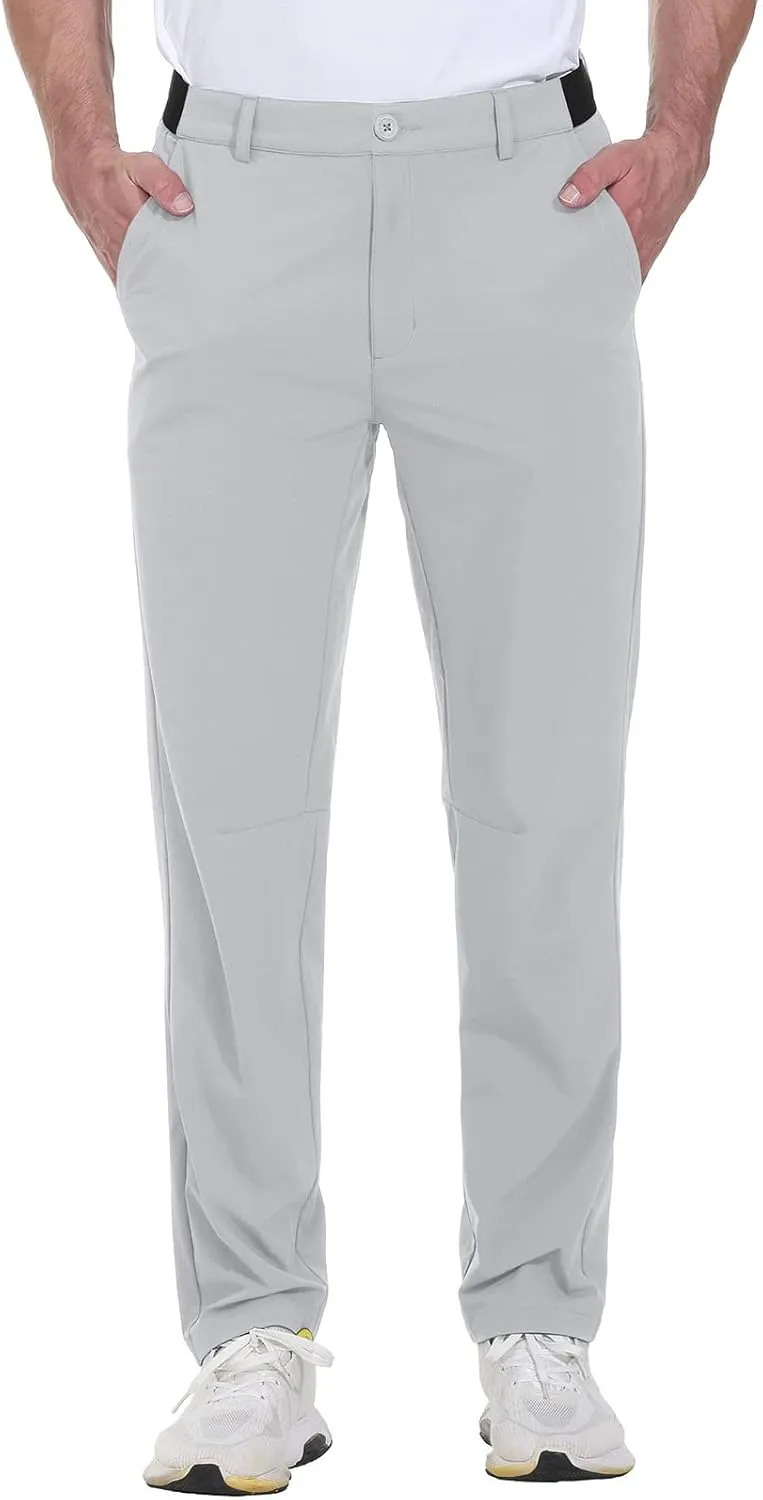Rdruko Men's Stretch Golf Pants Quick Dry Lightweight Casual Dress Pants with Pockets