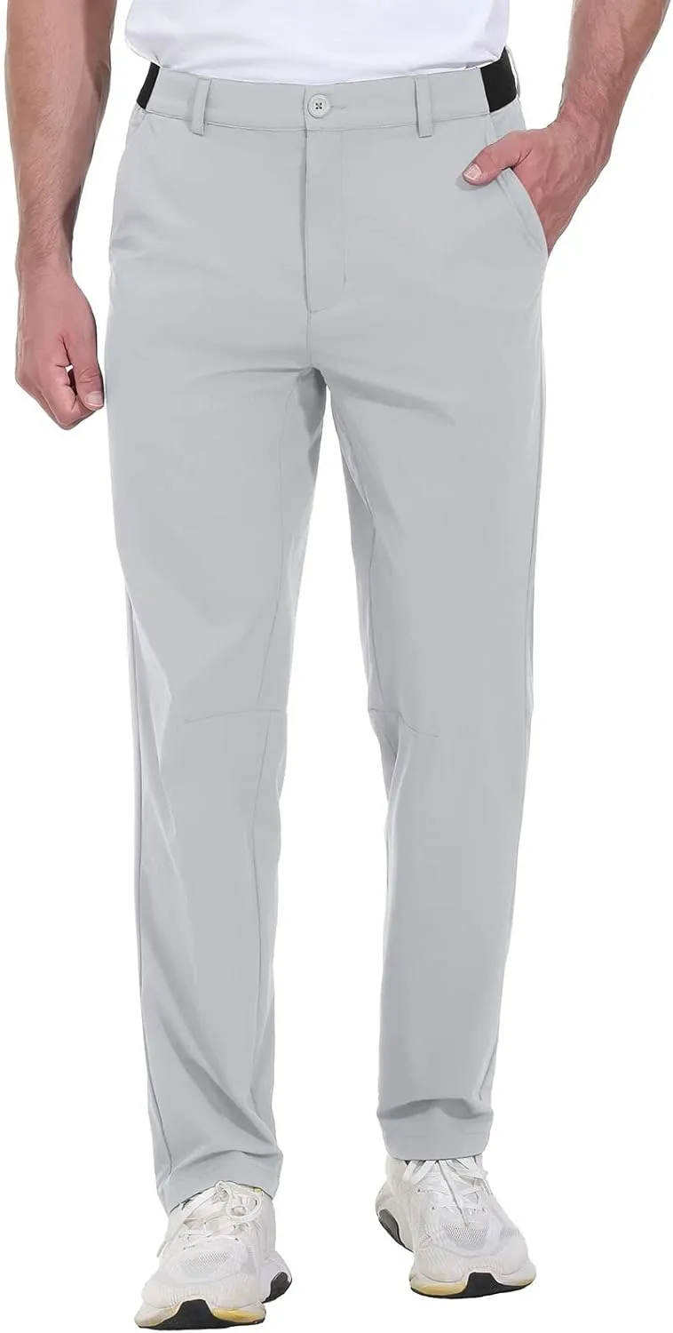 Rdruko Men's Stretch Golf Pants Quick Dry Lightweight Casual Dress Pants with Pockets