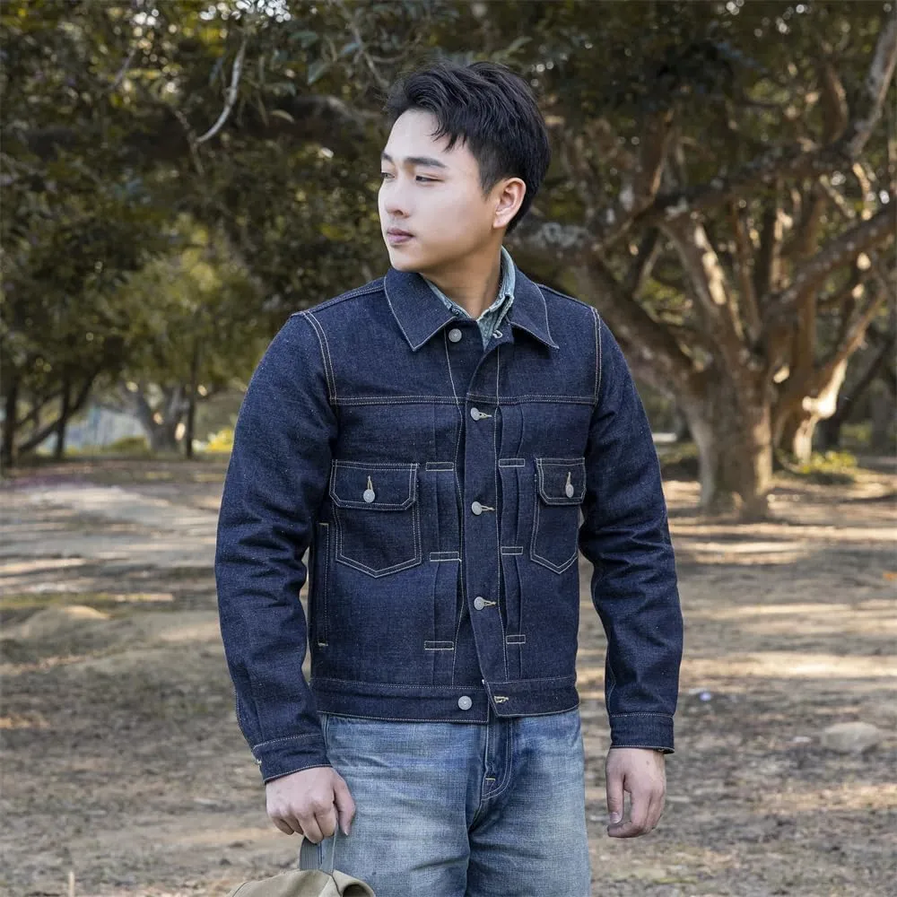 Red Tornado Men's Unlined Selvage Jean Jacket Slim Fit