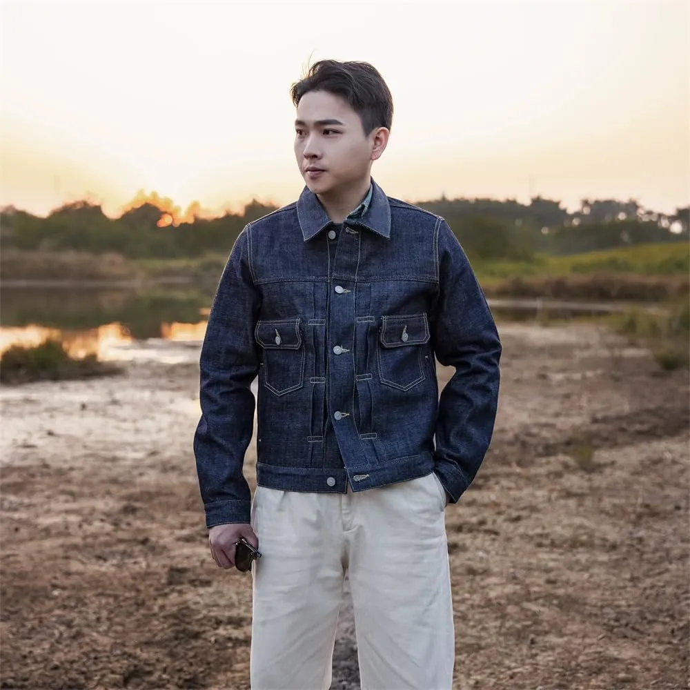 Red Tornado Men's Unlined Selvage Jean Jacket Slim Fit