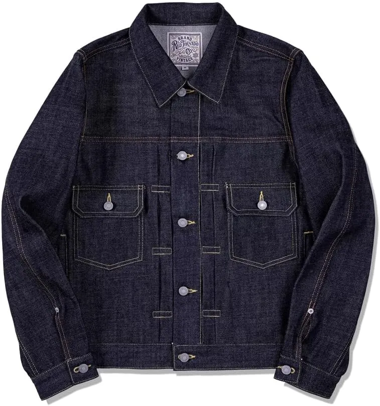 Red Tornado Men's Unlined Selvage Jean Jacket Slim Fit