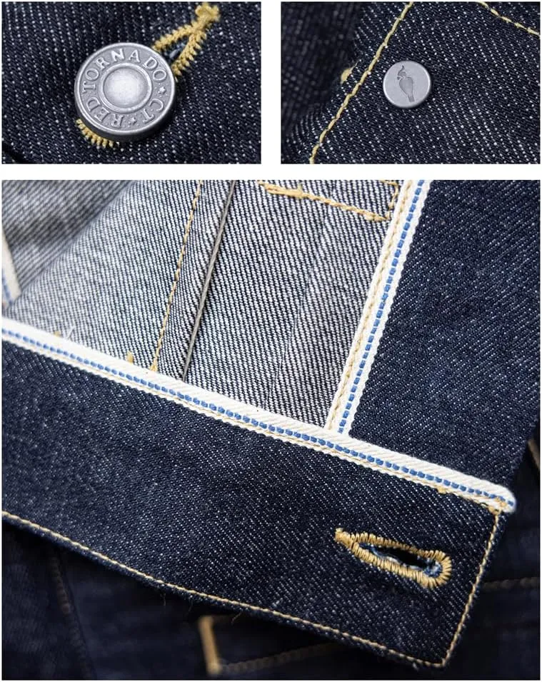 Red Tornado Men's Unlined Selvage Jean Jacket Slim Fit