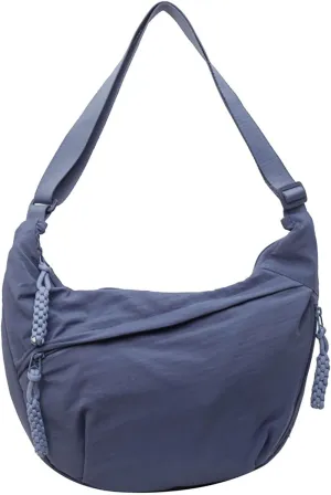 Regularlyk Crossbody Bag, Nylon Crossbody Slouchy Sling Hobo Bag, Crescent Small Shoulder Nylon Dumpling