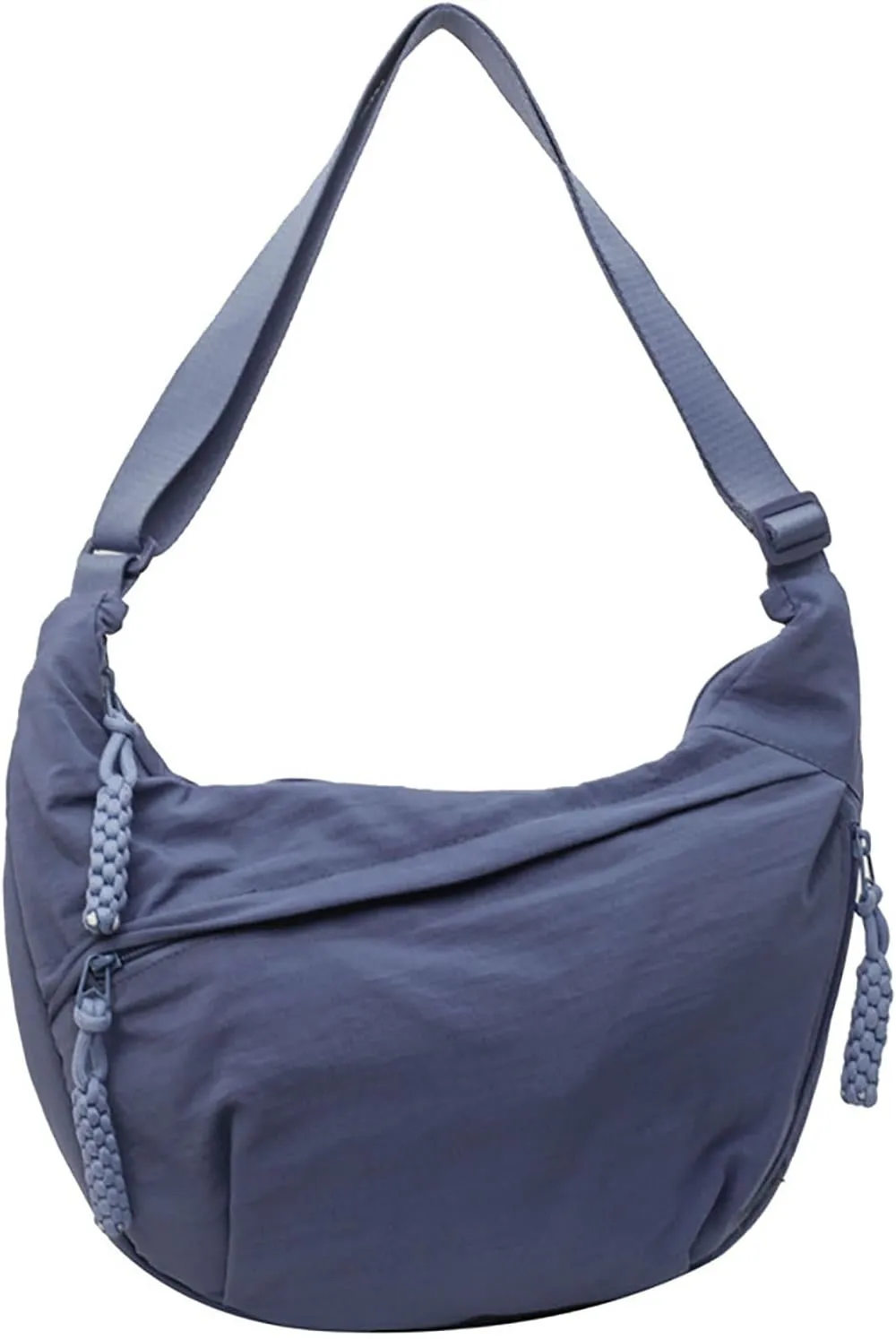 Regularlyk Crossbody Bag, Nylon Crossbody Slouchy Sling Hobo Bag, Crescent Small Shoulder Nylon Dumpling