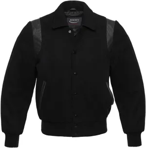 Retro Varsity Letterman Jacket since DECADES, 100% Melton Wool Body, Leather Shoulder Inserts, 11 Colors Options