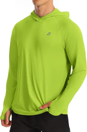 Roadbox UPF 50  Fishing Shirts for Men, Long Sleeve UV Protection Sun Hoodie, Swim Rash Guard for Hiking Running Workout