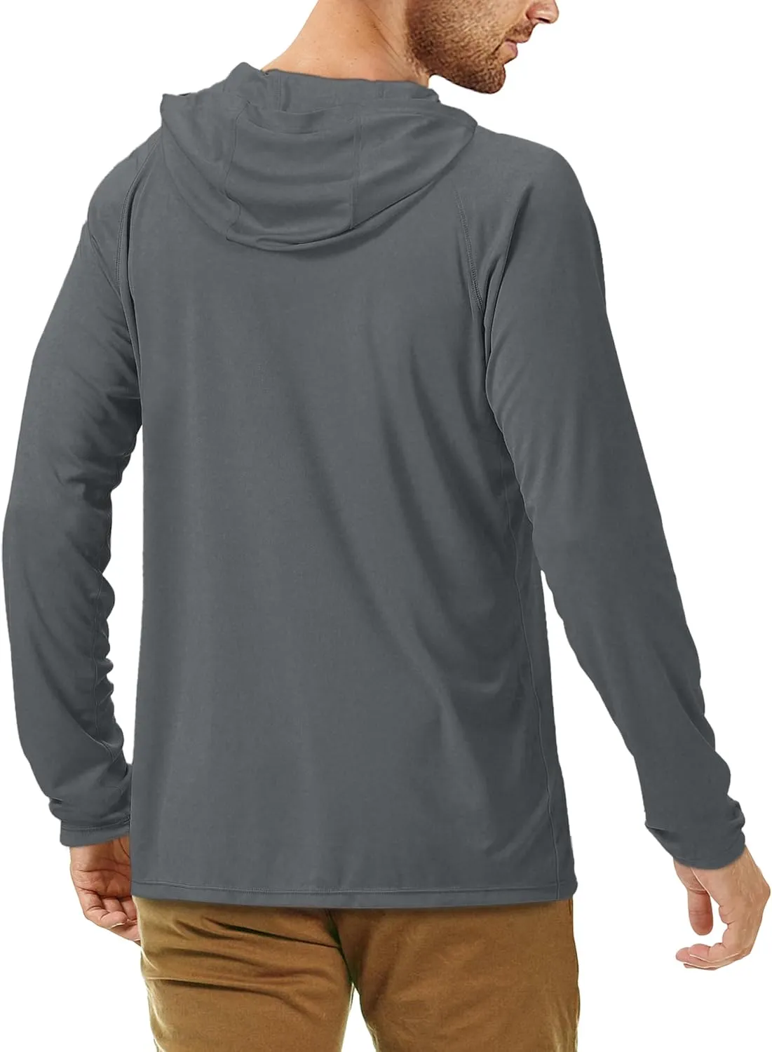 Roadbox UPF 50  Fishing Shirts for Men, Long Sleeve UV Sun Protection Hoodie, Outdoor Hiking Running Swimming Rash Guard