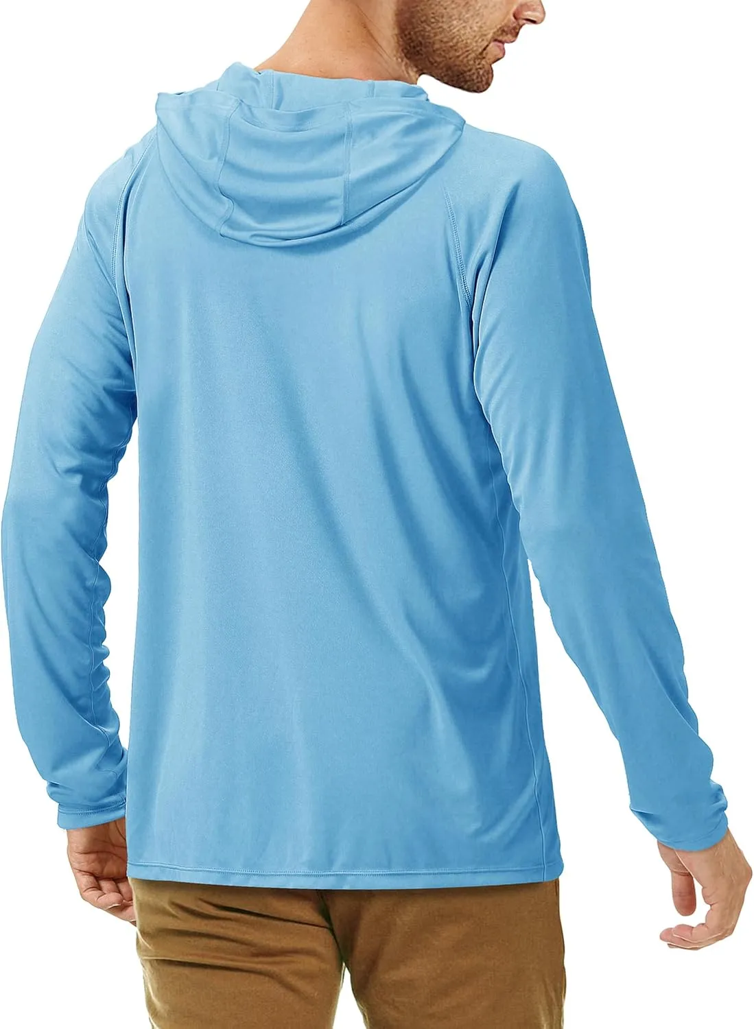 Roadbox UPF 50  Fishing Shirts for Men, Long Sleeve UV Sun Protection Hoodie, Outdoor Hiking Running Swimming Rash Guard