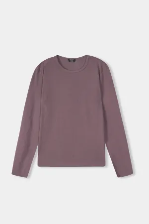 Round Neck Top in Mauve Purple
