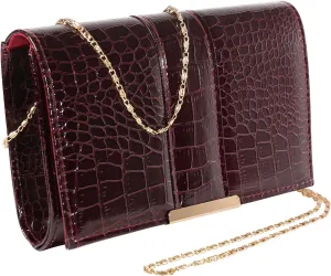ROXIE Womens Clutch Purse Snakeskin Evening Bag Wedding Bridal Prom Party Handbag for Women