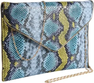 ROXIE Womens Clutch Purse Snakeskin Evening Bag Wedding Bridal Prom Party Handbag for Women