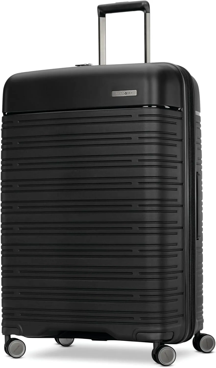 Samsonite Elevation Plus - Large Hardside Luggage - Scratch Resistant Polypropylene Shell, RightHeight Adjustable Handle, Integrated AirTag Holder, TSA Lock, WetPak Compartment - Triple Black