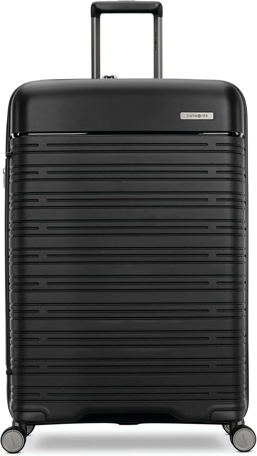 Samsonite Elevation Plus - Large Hardside Luggage - Scratch Resistant Polypropylene Shell, RightHeight Adjustable Handle, Integrated AirTag Holder, TSA Lock, WetPak Compartment - Triple Black