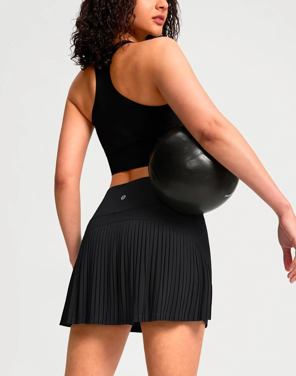 SANTINY 14" Tennis Skirt Skorts for Woman Pleated High Waited Skirts with Built-in Shorts Athletic Golf Skort