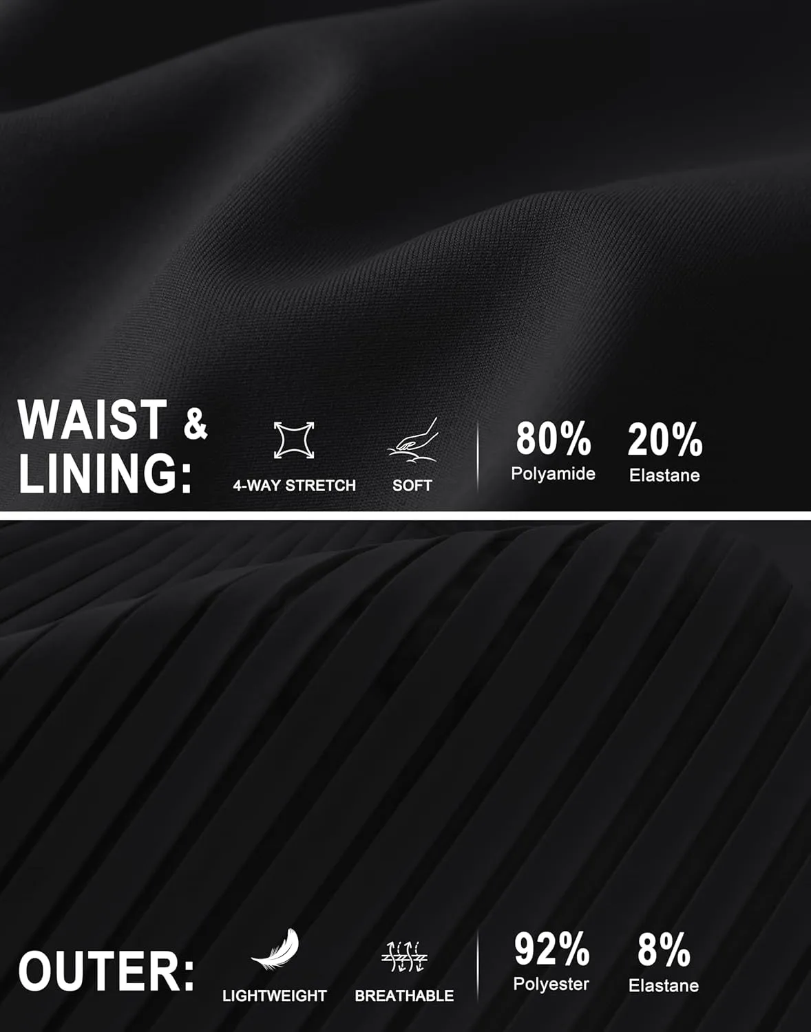 SANTINY 14" Tennis Skirt Skorts for Woman Pleated High Waited Skirts with Built-in Shorts Athletic Golf Skort