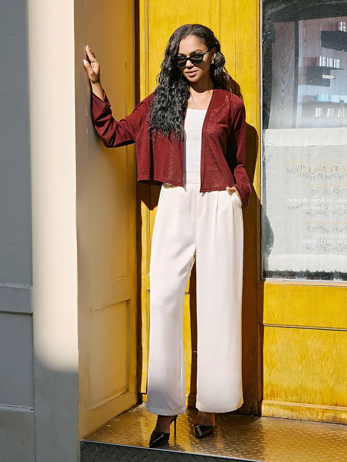 Satin Wide Leg Pants for Women, Casual Palazzo Pants for Women, High Waisted Adjustable Loose Trousers