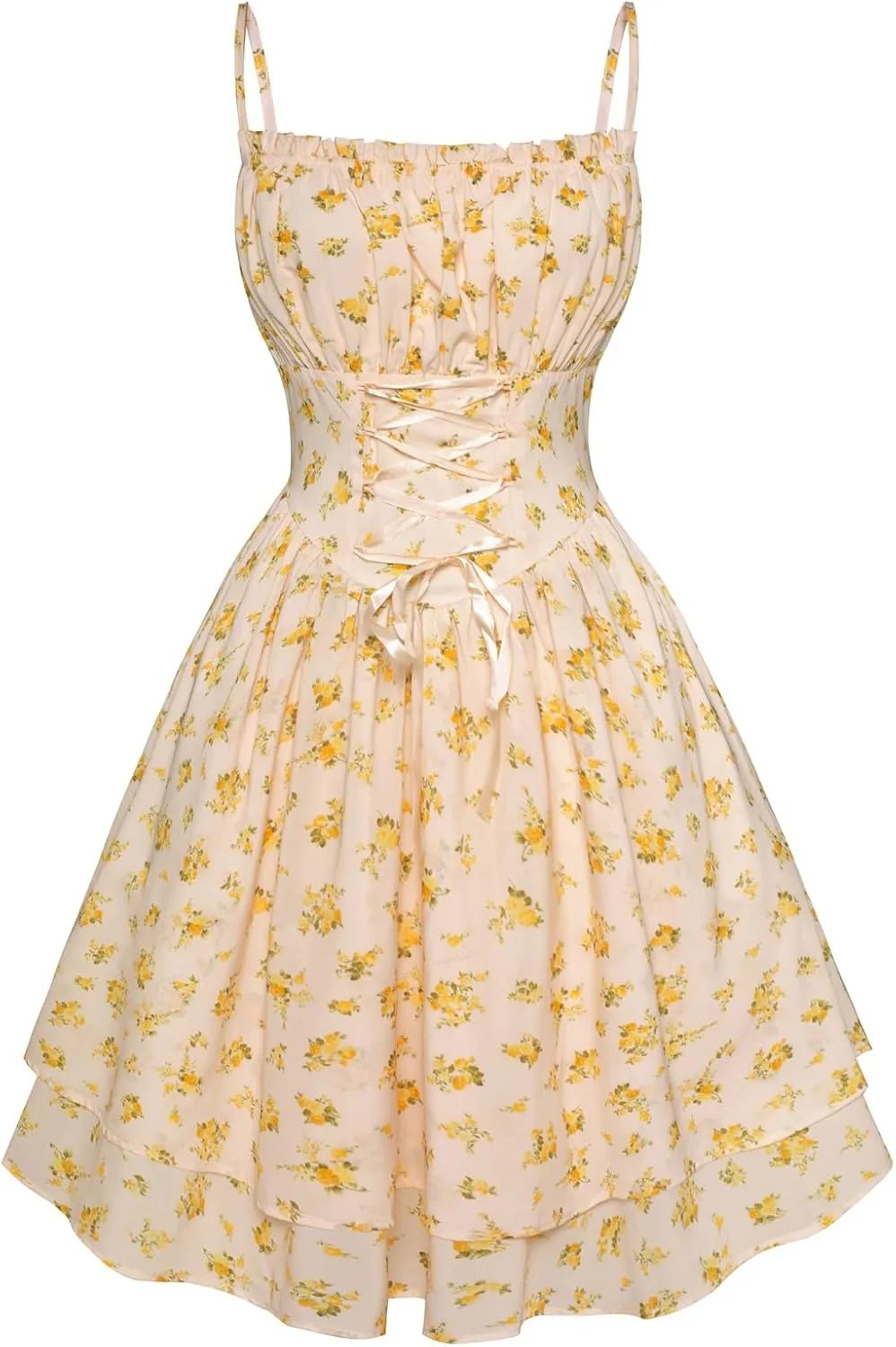 Scarlet Darkness Summer Sundress for Women Floral Sleeveless Spaghetti Strap Dress