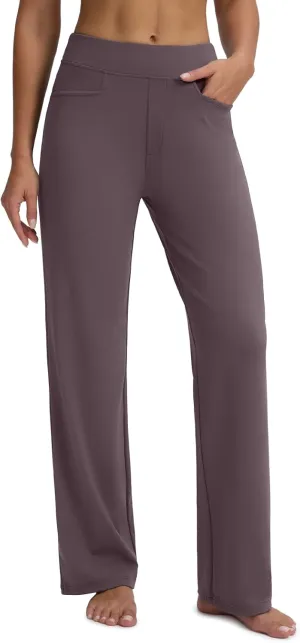 Seamaid Womens 30" Wide Leg Yoga Pants with Pockets High Waisted Stretch Casual Dress Pants