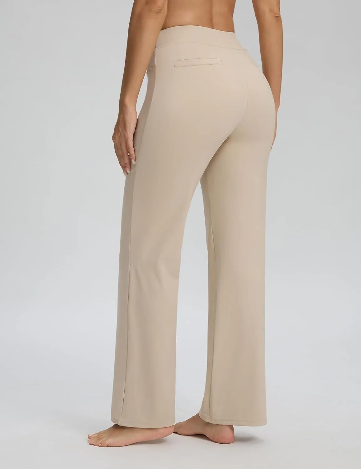 Seamaid Womens 30" Wide Leg Yoga Pants with Pockets High Waisted Stretch Casual Dress Pants