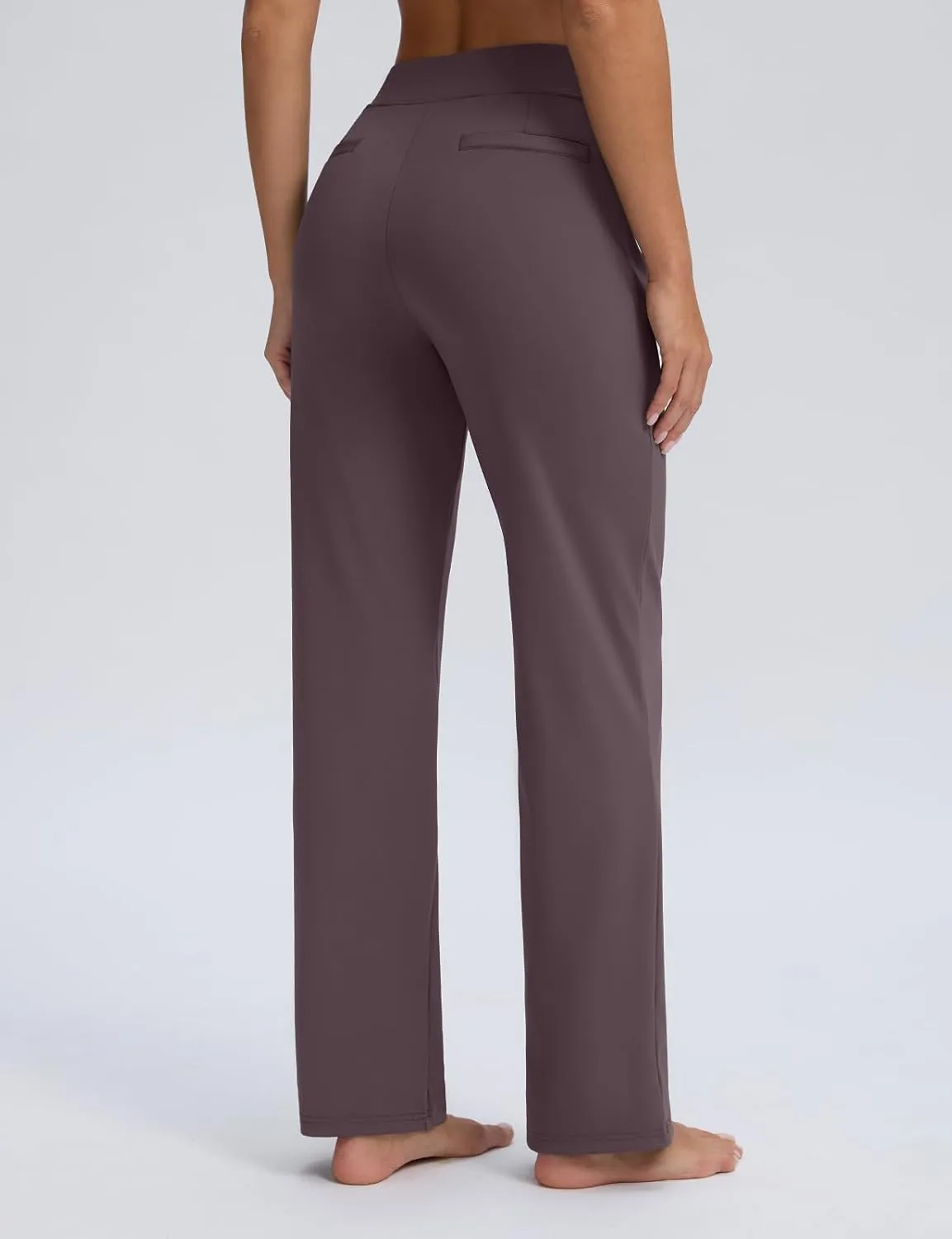 Seamaid Womens 30" Wide Leg Yoga Pants with Pockets High Waisted Stretch Casual Dress Pants