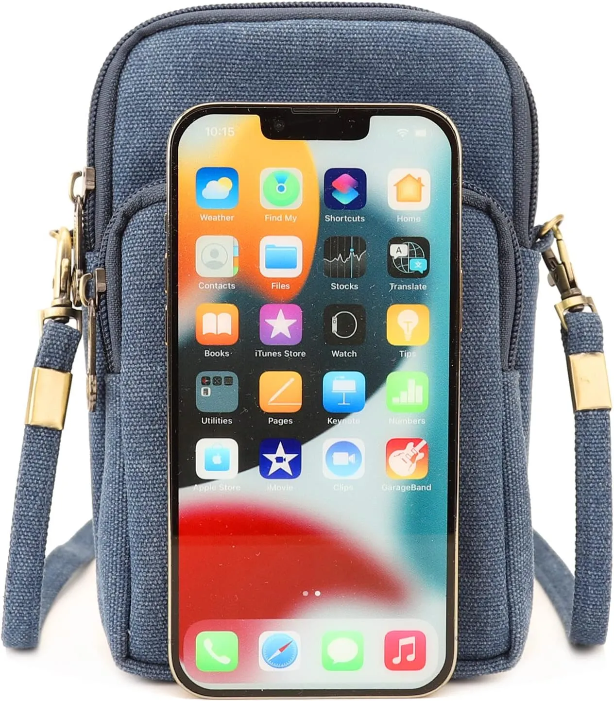 SILKAREA Women Canvas Cell Phone Purse Crossbody Bag Embroidered Small Shoulder Bags Handbags Credit Card Wallet Pouch