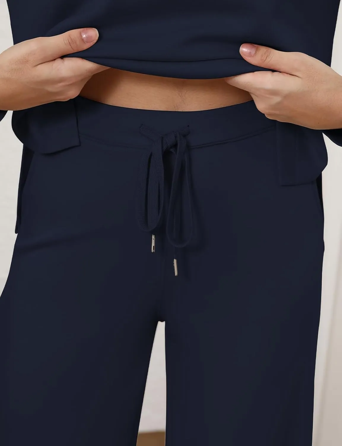 Simple Flavor Women's 2 Piece Outfits Sweatsuit Oversized Button Sweatshirt Wide Leg Sweatpants Matching Lounge Set Tracksuit