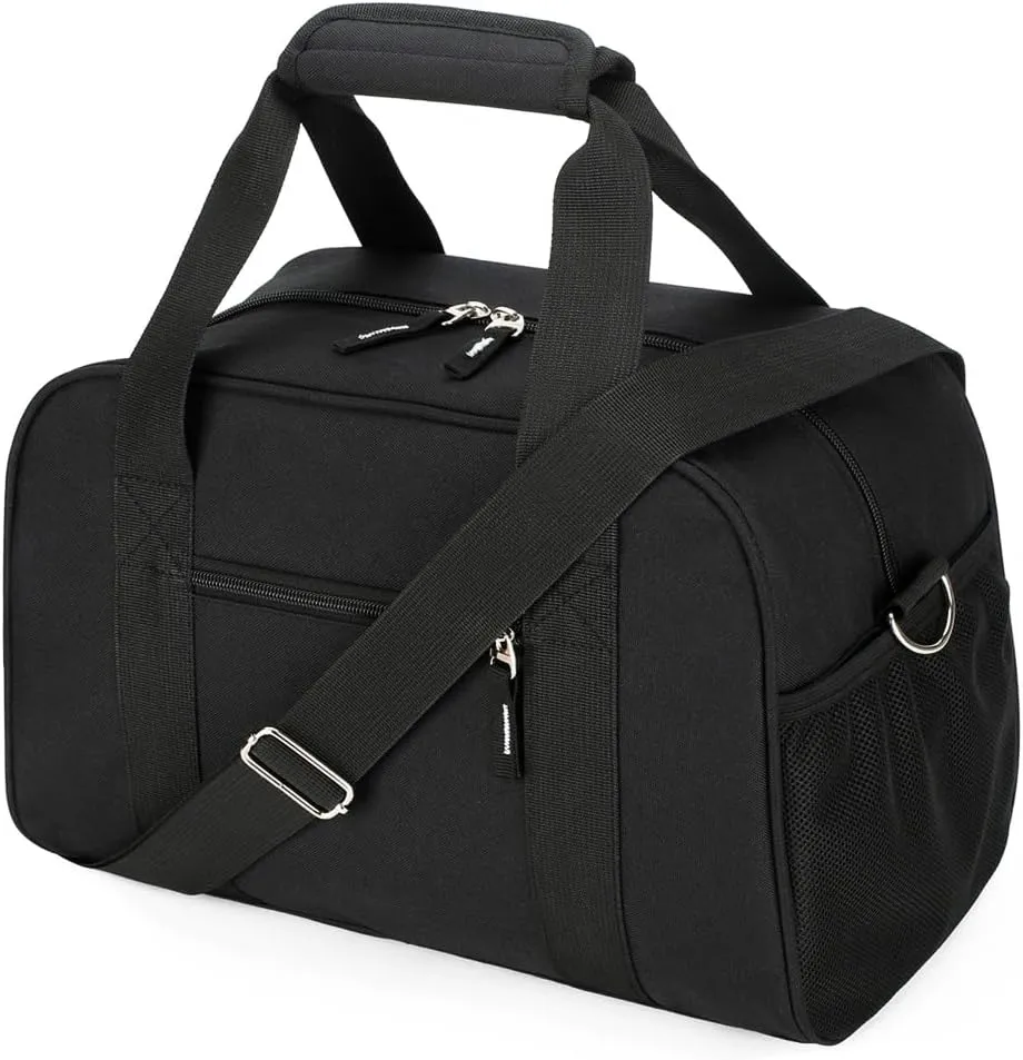 Small Gym Bag 14 inch, Mini Duffel Bag for Women & Men, Carry On Lightweight for Travel Sport - Black