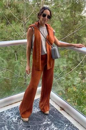 SNDYS  Hendrix Knit Pants Rust