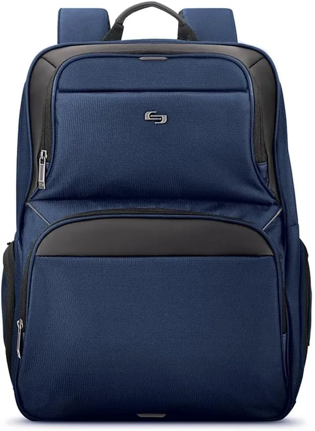 Solo New York Ambition Backpack  Stylish 17.3" Laptop Backpack with Tablet Pocket, Organizer Section, Padded Back & Straps  Perfect for Professionals & Travel (Navy)