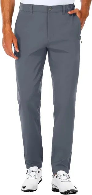 SPECIALMAGIC Golf Pants Men Stretch Slim fit Hiking Pants Lightweight Dress Casual Tapered Zipper Pockets