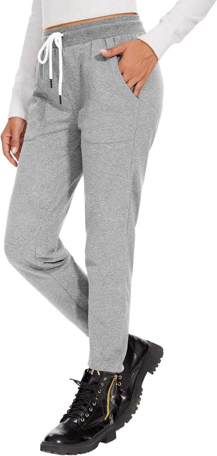 SPECIALMAGIC Women's Cotton Sweatpants with Pockets Athletic Drawstring Joggers Casual Sweat Pants
